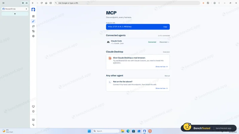Connected Claude Code from neo's MCP page