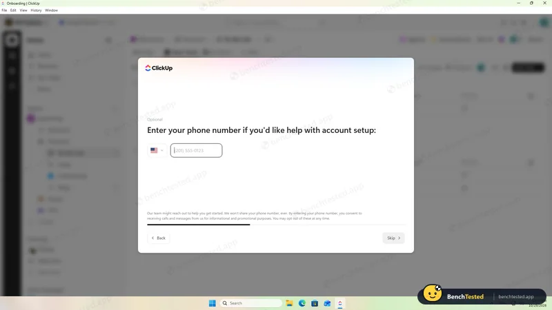 Onboarding, nine screens