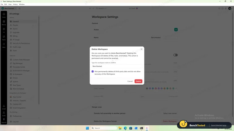 P8: workspace deleted