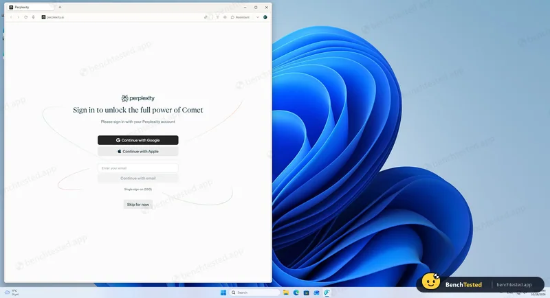 Sign-in screen with Skip for now