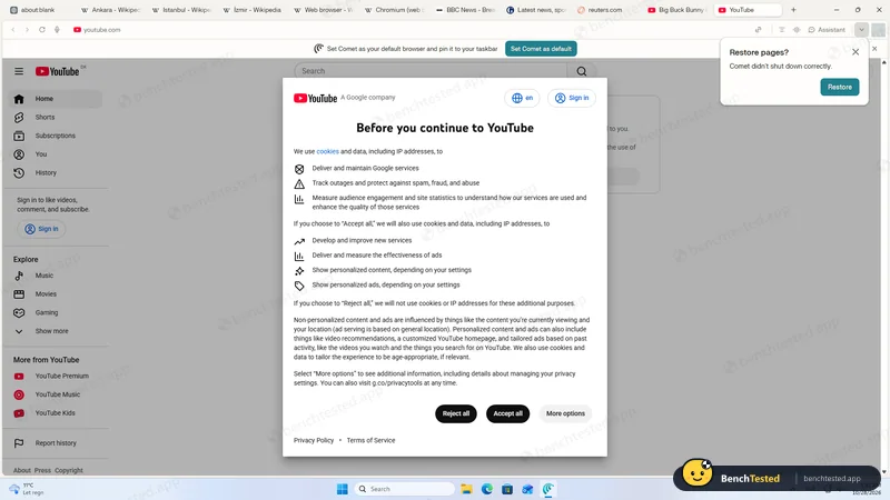 Same 10 tabs as Edge
