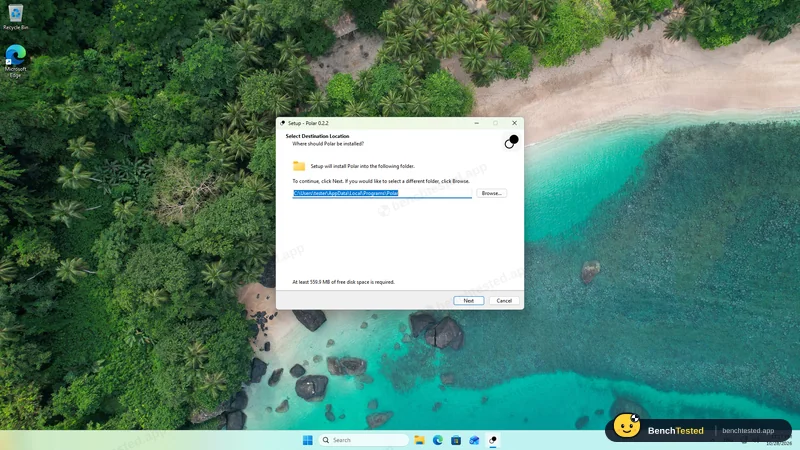 Started the installer on a clean PC