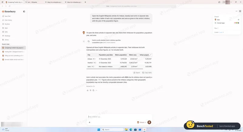 Task 4, three Wikipedia tabs into one table