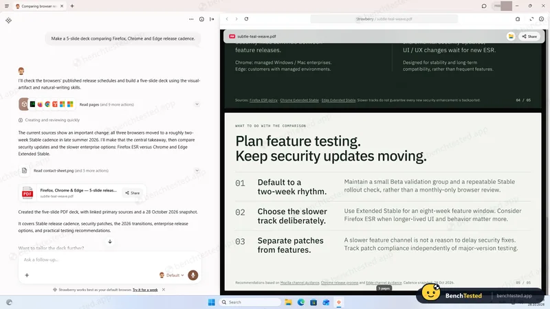 Strawberry: Last slide: recommendations, with source links